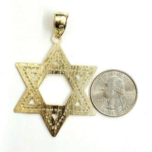 Load image into Gallery viewer, 10k yellow gold star of David Jewish Israel charm pendant religious jewelry 5.2g
