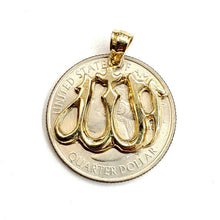 Load image into Gallery viewer, New 14K Yellow Gold Allah Islamic God Pendant Charm religious fine jewelry 2.4g
