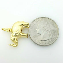 Load image into Gallery viewer, 14k yellow Gold hollow elephant 3D Pendant charm fine gift jewelry lucky 1.9g
