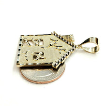 Load image into Gallery viewer, New 14k yellow gold trap house pendant charm diamond cut gift fine jewelry 6.6g

