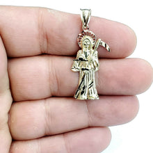 Load image into Gallery viewer, 10k yellow and rose gold Santa muerte holy death Pendant fine gift jewelry 2.4g
