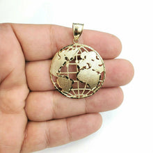 Load image into Gallery viewer, 10k yellow gold round globe planet earth world map pendant jewelry 1.34" 5.2g
