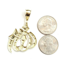 Load image into Gallery viewer, 10K Yellow Gold Nugget Allah Islamic God Pendant Charm religious jewelry 6.9g
