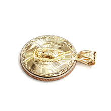 Load image into Gallery viewer, 14k yellow gold round virgin Mary Guadalupe religious pendant diamond cut 2.9g

