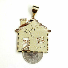 Load image into Gallery viewer, New 10k yellow gold trap house pendant charm diamond cut gift fine jewelry 9.9g
