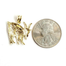 Load image into Gallery viewer, New 10k yellow Gold Goat Pendant charm diamond cut animal fine gift jewelry 2.6g
