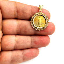 Load image into Gallery viewer, 14K Gold rope pendant genuine 5 dollars 1/10 oz 22k American eagle coin 5.8g
