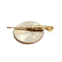 Load image into Gallery viewer, 14k Yellow Gold 3D screwdriver Pendant charm construction tool fine jewelry 1.5g
