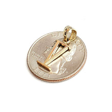 Load image into Gallery viewer, New 14KT Yellow Gold Solid Roman number 5 Pendant charm gift Fine Jewelry 0.9g
