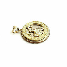 Load image into Gallery viewer, 10k yellow solid Gold round Ram Aries Zodiac Sign Pendant fine jewelry 2.4g
