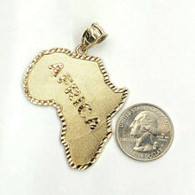 Load image into Gallery viewer, New 10k yellow gold Africa continent outline map pendant charm fine jewelry 11g

