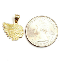Load image into Gallery viewer, New 14k yellow Gold tiny apache chief face head Pendant gift fine jewelry 1.5g
