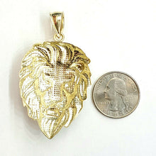 Load image into Gallery viewer, 10k yellow Gold lion head face Leo zodiac Pendant charm fine gift jewelry 10.3g
