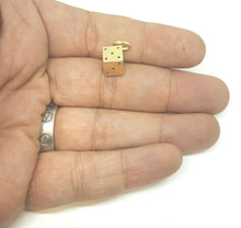 Load image into Gallery viewer, 14k yellow Gold 3D hollow dice Pendant charm gamble gift sport fine jewelry 1.6g
