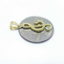 Load image into Gallery viewer, 10k solid yellow Gold music sign Pendant cubic zirconia fine jewelry 1.5g

