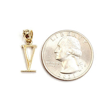 Load image into Gallery viewer, New 14KT Yellow Gold Solid Roman number 5 Pendant charm gift Fine Jewelry 0.9g
