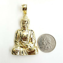 Load image into Gallery viewer, 10k yellow gold buddha buda buddah pendant charm fine religious jewelry 10.6g

