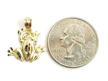 Load image into Gallery viewer, New 14k yellow gold frog pendant charm diamond cut gift unisex fine jewelry 1.2g
