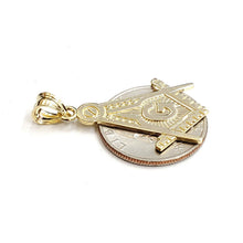 Load image into Gallery viewer, 10k yellow Gold Freemason Masonic Pendant charm gift religious jewelry 2.8g
