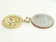 Load image into Gallery viewer, New 10k yellow Gold libra zodiac sign round Pendant charm fine gift jewelry 2.4g
