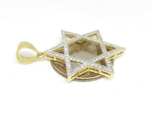 Load image into Gallery viewer, 14k yellow gold star of David Israel pendant Cubic zirconia fine jewelry 3.8g
