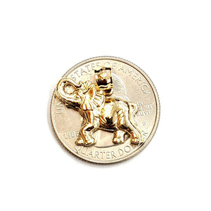 14k yellow Gold elephant Pendant charm unisex fine gift good luck jewelry 1.4g