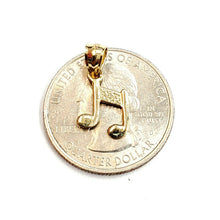 Load image into Gallery viewer, New 14k solid yellow Gold Tiny music sign note Pendant gift fine jewelry 0.6g

