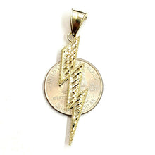 Load image into Gallery viewer, 10k yellow gold lightning bolt pendant charm fine gift jewelry diamond cut 2.4g
