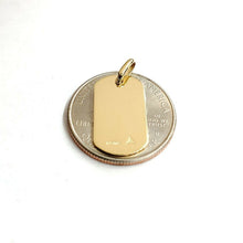 Load image into Gallery viewer, New 14k yellow Gold solid tiny dog tag name tag Pendant charm shiny jewelry 2.3g
