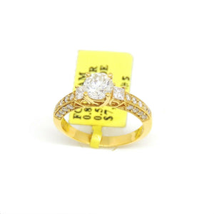 1.39Ct Natural Diamond 18k yellow Gold women Wedding Engagement Ring Size 6.75