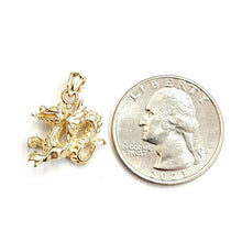 Load image into Gallery viewer, 14k yellow Gold 3D winged dragon Pendant charm solid gift fine jewelry 4.2g
