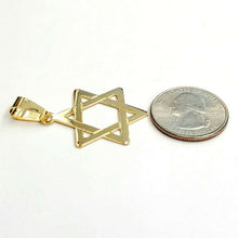 Load image into Gallery viewer, 10k yellow gold star of David Jewish Israel charm pendant religious jewelry 3g
