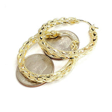 Load image into Gallery viewer, 10K yellow Gold 1.52" 4mm Turkish hoop Earrings Round fine jewelry 5.6g
