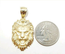 Load image into Gallery viewer, 14k yellow solid Gold lion Leo head face zodiac Pendant charm fine jewelry 4.6g
