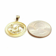 Load image into Gallery viewer, 14k yellow Gold round Capricorn Sea Goat zodiac Pendant charm fine jewelry 2.6g
