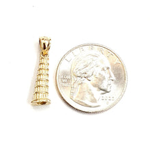 Load image into Gallery viewer, 14K Yellow Gold 3D Famous Leaning Tower of Pisa Charm Pendant Fine Jewelry 2.3g
