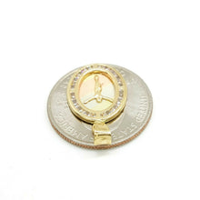 Load image into Gallery viewer, 14k tri color gold oval Jesus pendant charm cubic zirconia religious 1.2g
