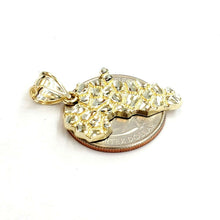 Load image into Gallery viewer, 10k yellow gold nugget Africa continent outline map pendant charm jewelry 2.1g
