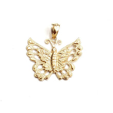Load image into Gallery viewer, New 14k yellow Gold solid butterfly Pendant charm gift fine jewelry 2.8g
