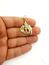 Load image into Gallery viewer, New 10K Yellow Gold Nugget Allah Islamic God Pendant Charm religious jewelry 3g
