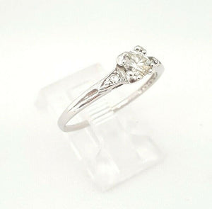 Pre-owned 0.34Ct Natural Diamond platinum Wedding Engagement Ring gift Size 7.25