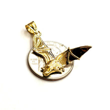 Load image into Gallery viewer, New 14k yellow gold 3D flying bat pendant charm gift fine jewelry polished 3.4g
