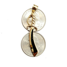 Load image into Gallery viewer, New 14k yellow Gold solid sword Machete Pendant charm gift fine jewelry 3.2g
