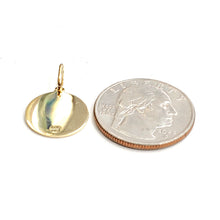 Load image into Gallery viewer, 14k solid yellow Gold round saint Christopher Pendant religious gift 0.60" 2.1g
