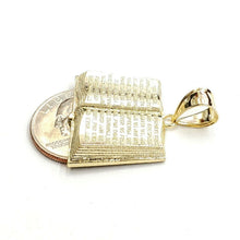 Load image into Gallery viewer, 10k yellow gold lord's prayer book our father bible verse pendant jewelry 5.3g
