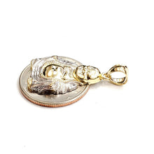Load image into Gallery viewer, 10k two tone gold buddha Buda Buddah pendant charm religious fine jewelry 2.5g

