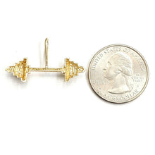 Load image into Gallery viewer, New 14k Yellow Gold Dumbbell weight lifter Pendant charm gift fine jewelry 2.3g

