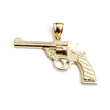 Load image into Gallery viewer, 14k yellow solid Gold handgun pistol gun Pendant charm fine gift jewelry 3.8g
