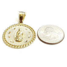 Load image into Gallery viewer, 10k yellow gold round virgin Guadalupe Pendant fine religious jewelry 1.17" 5.1g
