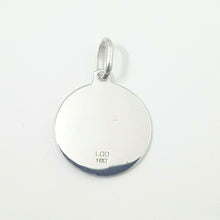 Load image into Gallery viewer, 14k solid white gold round saint Christopher pendant charm religious 0.60" 2g
